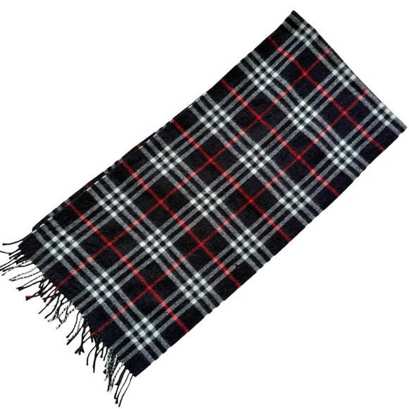 Vintage Burberry’s of London Navy Nova Check Cashmere Scarf - Picture 3 of 5